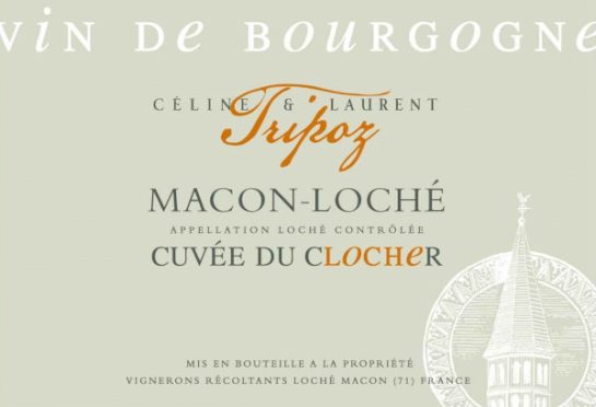 étiquette Mâcon-Loché cuvée du Clocher, Domaine Tripoz