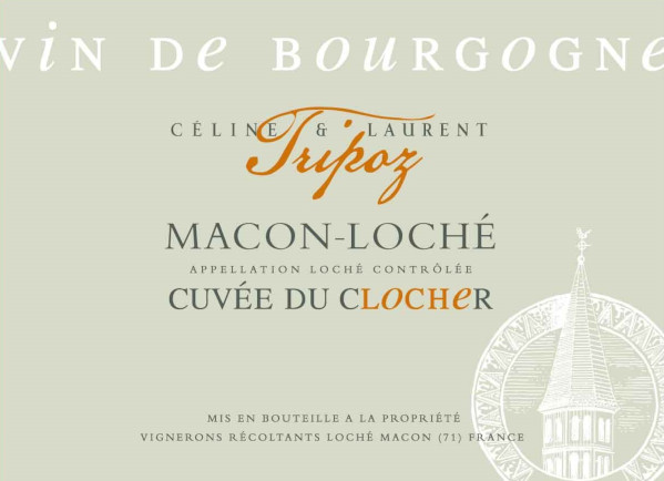 étiquette Mâcon-Loché cuvée du Clocher, Domaine Tripoz