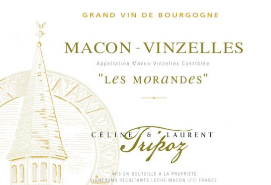 étiquette Mâcon Vinzelles Les Morandes, Domaine Tripoz