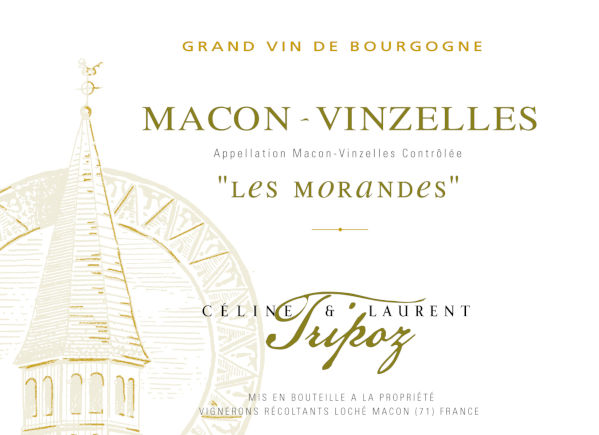 étiquette Mâcon Vinzelles Les Morandes, Domaine Tripoz